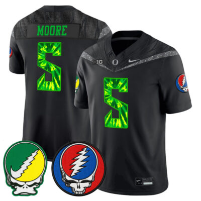 Oregon Ducks 2025 'Grateful Ducks x Grateful Dead' Vapor Limited Jersey - Black / Dante Moore