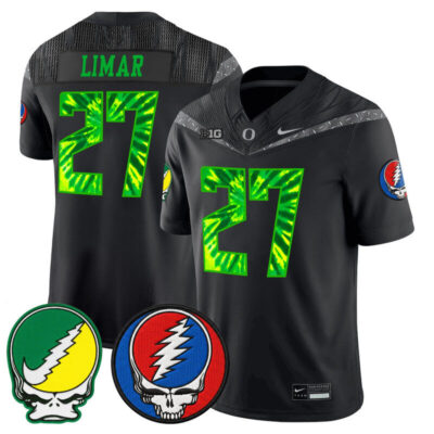 Oregon Ducks 2025 'Grateful Ducks x Grateful Dead' Vapor Limited Jersey - Black / Jayden Limar