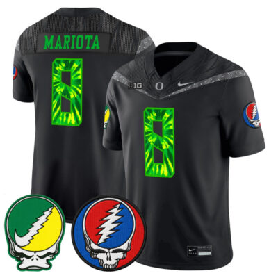Oregon Ducks 2025 'Grateful Ducks x Grateful Dead' Vapor Limited Jersey - Black / Marcus Mariota