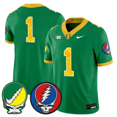 Oregon Ducks 2025 'Grateful Ducks x Grateful Dead' Vapor Limited Jersey - Green / #1 Team