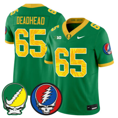 Oregon Ducks 2025 'Grateful Ducks x Grateful Dead' Vapor Limited Jersey - Green / 1965 Deadhead