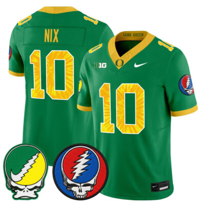 Oregon Ducks 2025 'Grateful Ducks x Grateful Dead' Vapor Limited Jersey - Green / Bo Nix