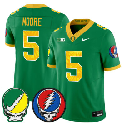 Oregon Ducks 2025 'Grateful Ducks x Grateful Dead' Vapor Limited Jersey - Green / Dante Moore