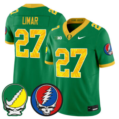 Oregon Ducks 2025 'Grateful Ducks x Grateful Dead' Vapor Limited Jersey - Green / Jayden Limar