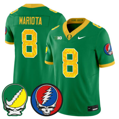 Oregon Ducks 2025 'Grateful Ducks x Grateful Dead' Vapor Limited Jersey - Green / Marcus Mariota