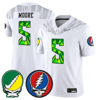Oregon Ducks 2025 'Grateful Ducks x Grateful Dead' Vapor Limited Jersey - White / Dante Moore