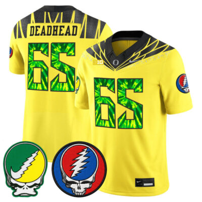 Oregon Ducks 2025 'Grateful Ducks x Grateful Dead' Vapor Limited Jersey - Yellow / 1965 Deadhead