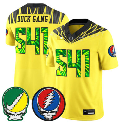 Oregon Ducks 2025 'Grateful Ducks x Grateful Dead' Vapor Limited Jersey - Yellow / Duck Gang 541