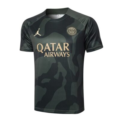Alternative view of PSG 2024 2025 Black Green Soccer Jersey Shorts Set