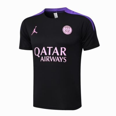 Alternative view of PSG 2024 2025 Black Purple Soccer Jersey Shorts Set