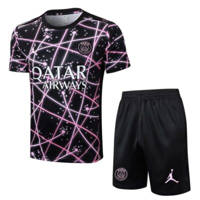 PSG 2025 2026 Black Pink Soccer Jersey Shorts Set