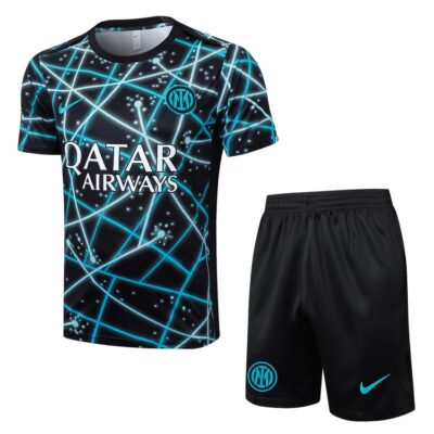 PSG 2025 2026 Black Sky Blue Soccer Jersey Shorts Set