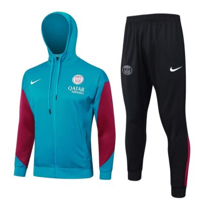 PSG Hooded Tracksuit 2024 2025 Sky Blue Red Sweatshirt