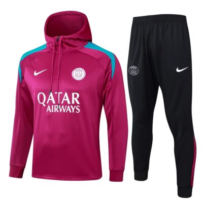 PSG Hooded Tracksuit Sweatshirt 2024 2025 Pink