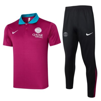 PSG Polo + Pants Training Tracksuit 2024 2025 Pink