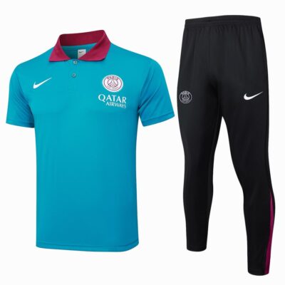 PSG Polo + Pants Training Tracksuit 2024 2025 Sky Blue