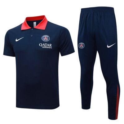 PSG Polo + Pants Training Tracksuit 2025 2026 Blue Red