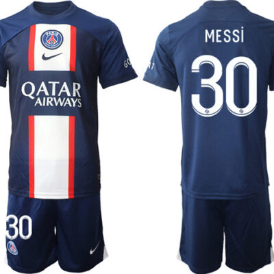 Paris Saint-Germain #30 Lionel Messi 2023 Navy Home Soccer Jersey Suit