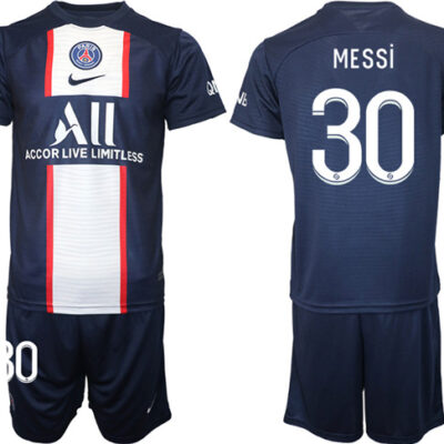 Paris Saint-Germain #30 Lionel Messi 2023 Navy Home Soccer Jersey Suit