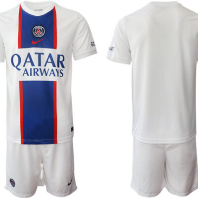 Paris Saint-Germain Blank 2023 White Away Soccer Jersey Suit