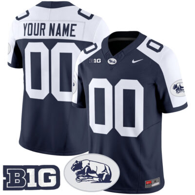 Penn State Nittany Lions Throwback Vapor Limited Custom Jersey - Navy Alternate