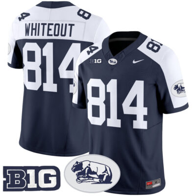 Penn State Nittany Lions Throwback Vapor Limited Jersey - Navy Alternate WHITEOUT 814