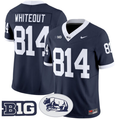 Penn State Nittany Lions Throwback Vapor Limited Jersey - Navy WHITEOUT 814