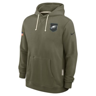 Philadelphia Eagles 2025 Salute to Service Sideline Standard Issue Dri-FIT Hoodie - Olive - Image 4