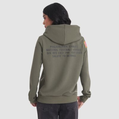 Alternative view of Philadelphia Eagles Women's 2025 Salute to Service Sideline Standard Issue Dri-FIT Hoodie - Olive
