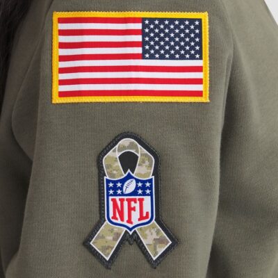 Philadelphia Eagles Women's 2025 Salute to Service Sideline Standard Issue Dri-FIT Hoodie - Olive - Image 5