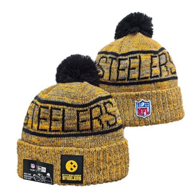 Pittsburgh Steelers Cuffed Knit Hat with Pom