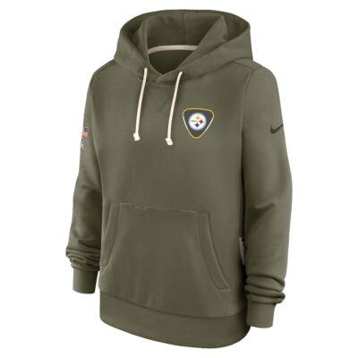 Alternative view of Pittsburgh Steelers Women's 2025 Salute to Service Sideline Standard Issue Dri-FIT Hoodie - Olive