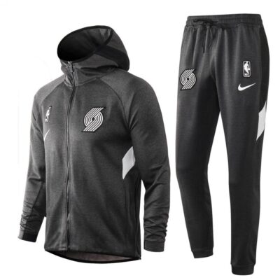 Portland Trail Blazers Hooded Tracksuit Set - Grey