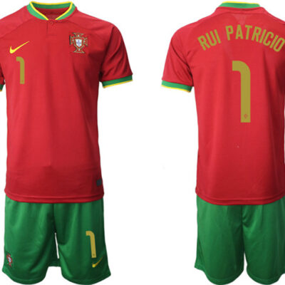 Portugal #1 Rui patricio Red Home Soccer Jersey Suit