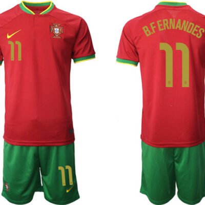 Portugal #11 B.fernandes Red Home Soccer Jersey Suit