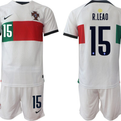 Portugal #15 R.leao White Away Soccer Jersey Suit