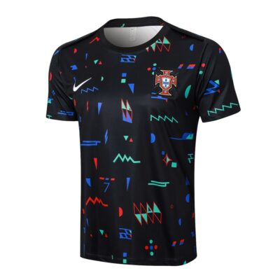 Alternative view of Portugal 2024 2025 Black Patterned Soccer Jersey Shorts Set