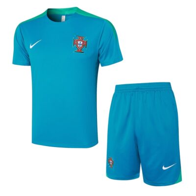 Portugal 2024 2025 Sky Blue Soccer Jersey Shorts Set