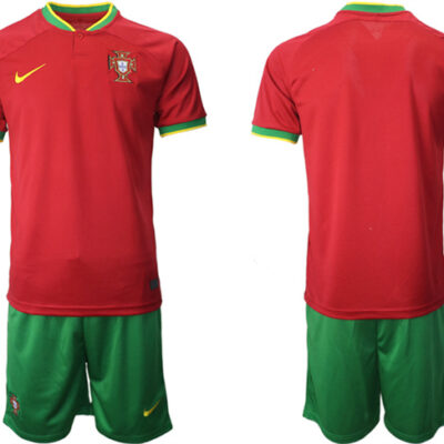 Portugal Blank Red Home Soccer Jersey Suit