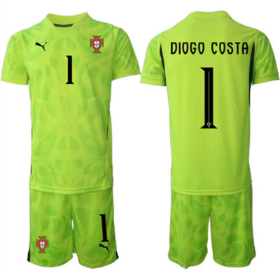 Portugal Team #1 Diogo Costa 2025 Green Soccer Jersey Suit