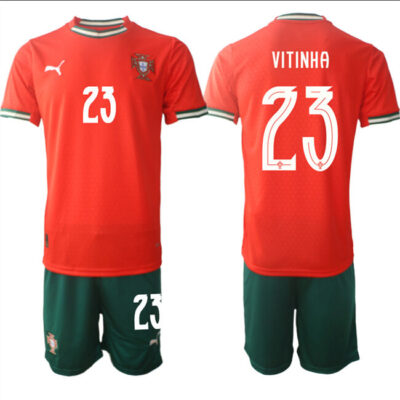 Portugal Team #23 Vitinha 2025 Red Home Soccer Jersey Suit