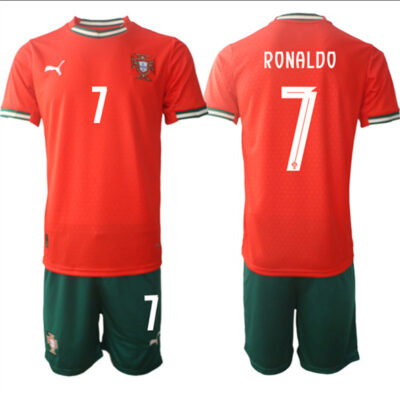 Portugal Team #7 Ronaldo 2025 Red Home Soccer Jersey Suit