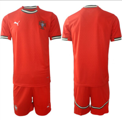 Portugal Team Blank 2025 Red Home Soccer Jersey Suit