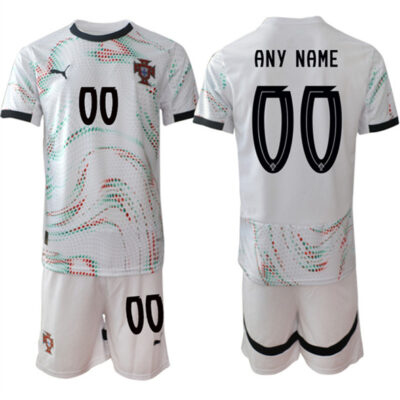 Portugal Team Custom 2025 White Away Soccer Jersey Suit