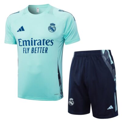 Real Madrid 2024 2025 Green Soccer Jersey Shorts Set