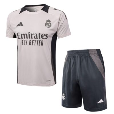 Real Madrid 2024 2025 Grey Pink Short Jersey Set