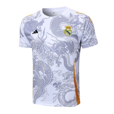 Alternative view of Real Madrid 2024 2025 White Dragon Grey Short Jersey Set