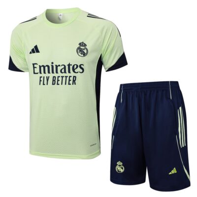 Real Madrid 2025 2026 Light Green Soccer Jersey Shorts Set