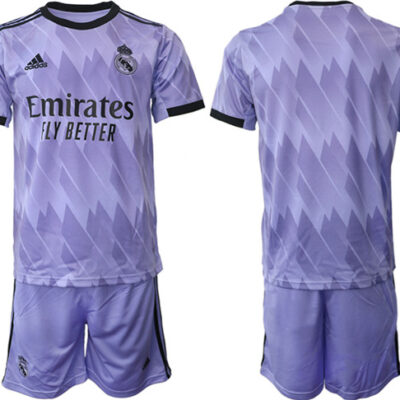 Real Madrid Blank 22/23 Purple Away Soccer Jersey Suit