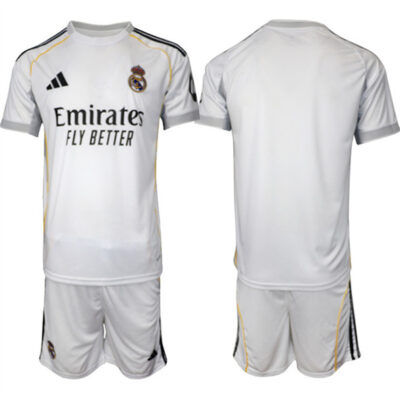 Real Madrid Blank 25/26 White Home Soccer Jersey Suit